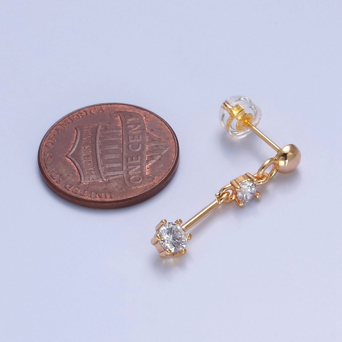 Dangle Gold Stud Earring T-461