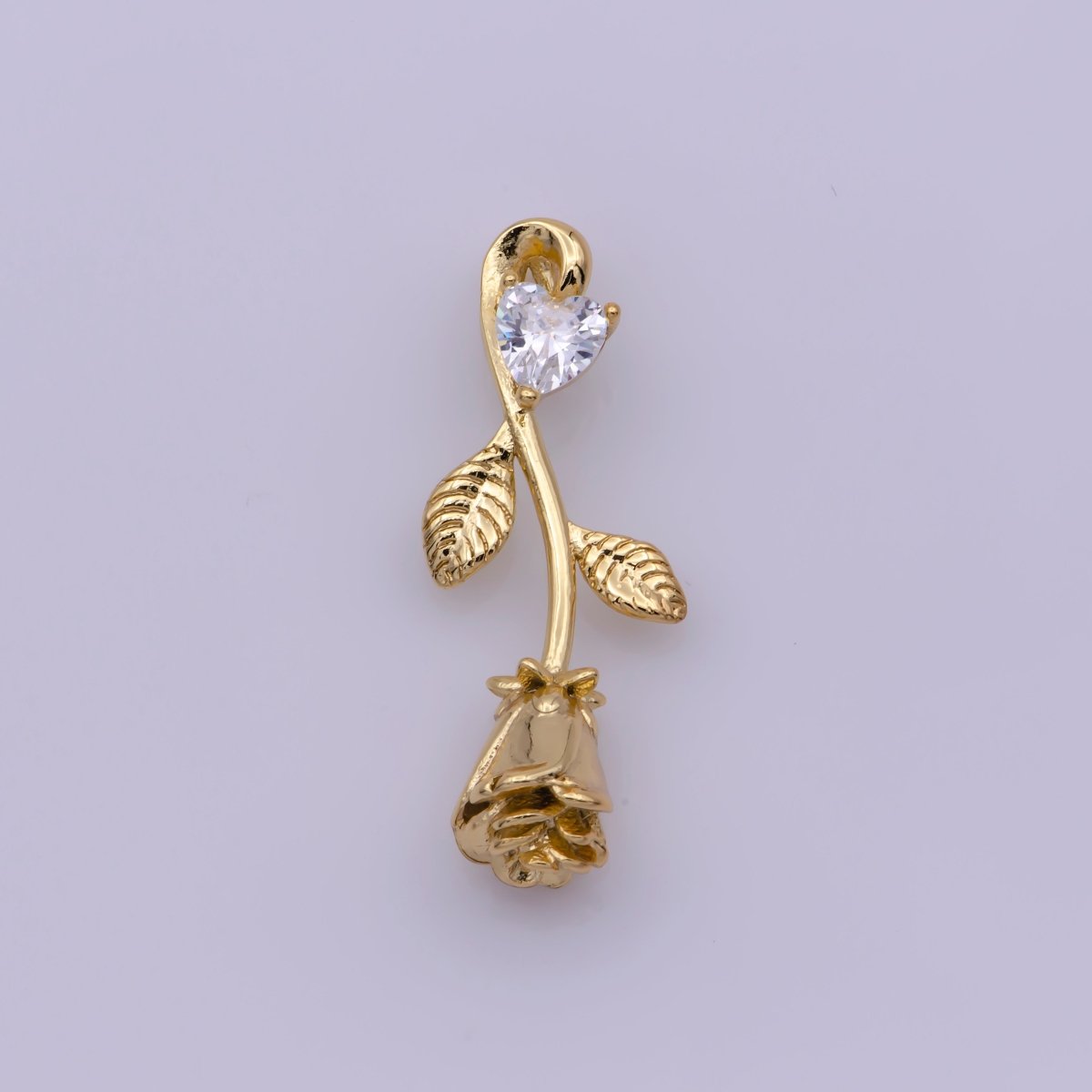 DEL-Gold Rose Charm Necklace, 14k Gold Filled, Upside Down Flower Dainty Simple Minimalist Jewelry, CL-M839