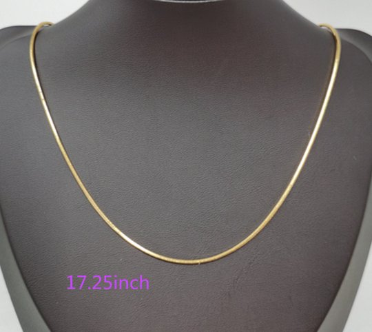 Delicate 24K Gold Plated 23.5 inches Omega Necklace w/ Spring Ring, 1mm In Width, "Yellow Gold Chain", Necklace Ready To Wear | CN-191  Clearance Pricing
