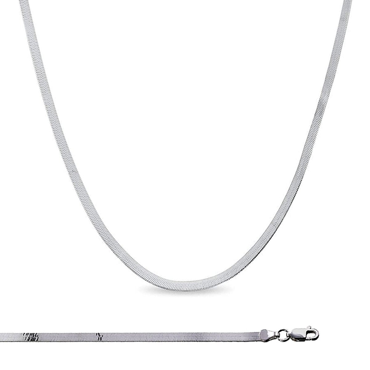 Delicate Silver Herringbone Chain 3.5mm Flat Herringbone Chain Necklace 16, 18, 20.5 Inches with 2" chain extender Gift for Her Everyday Necklace | CN-894 CN-914 CN-919  Clearance Pricing