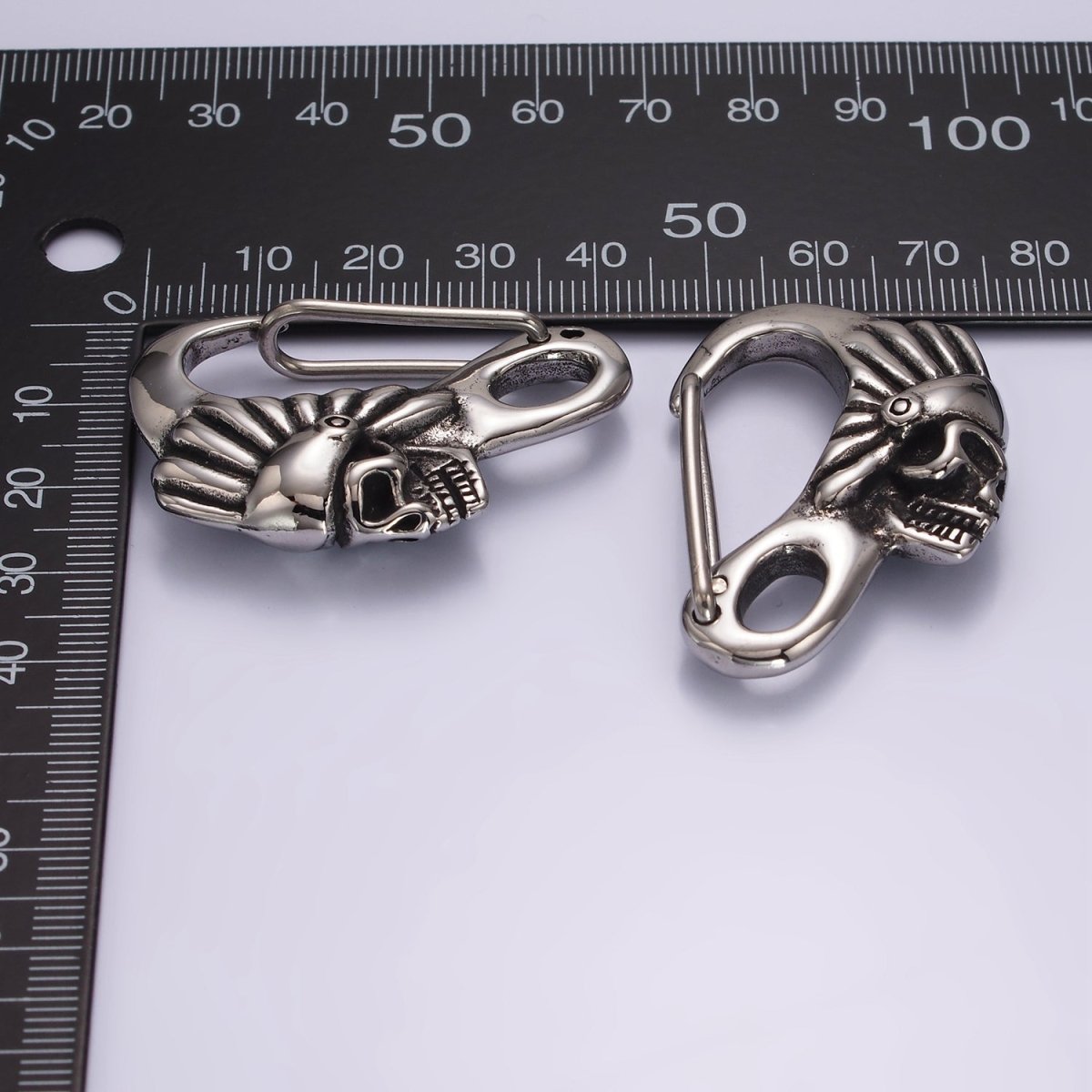 Design Stainless Steel Indian Chief Skull Carabiner for Key Chain Component Z667