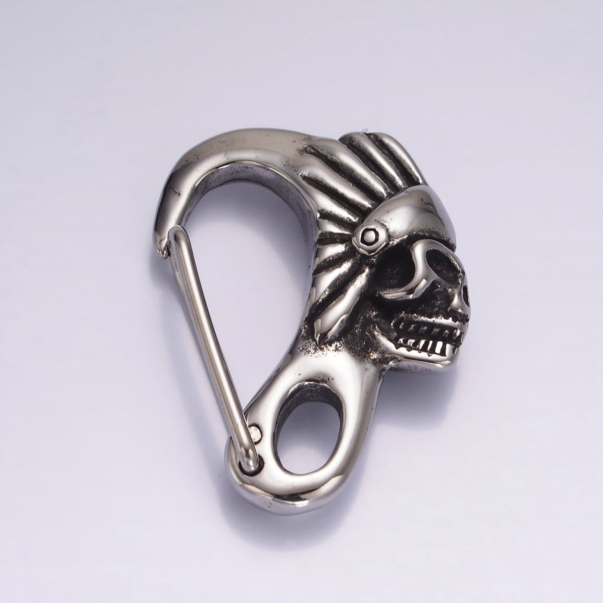 Design Stainless Steel Indian Chief Skull Carabiner for Key Chain Component Z667