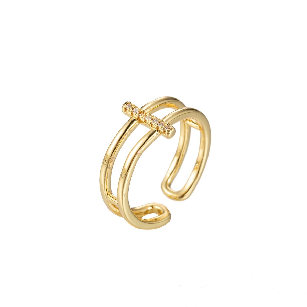 Double Band Ring, Gold Double Ring, Gold Rings for Women, Minimalist Gold Ring, Minimalist Jewelry Ring, Gold Stacking Ring O-352