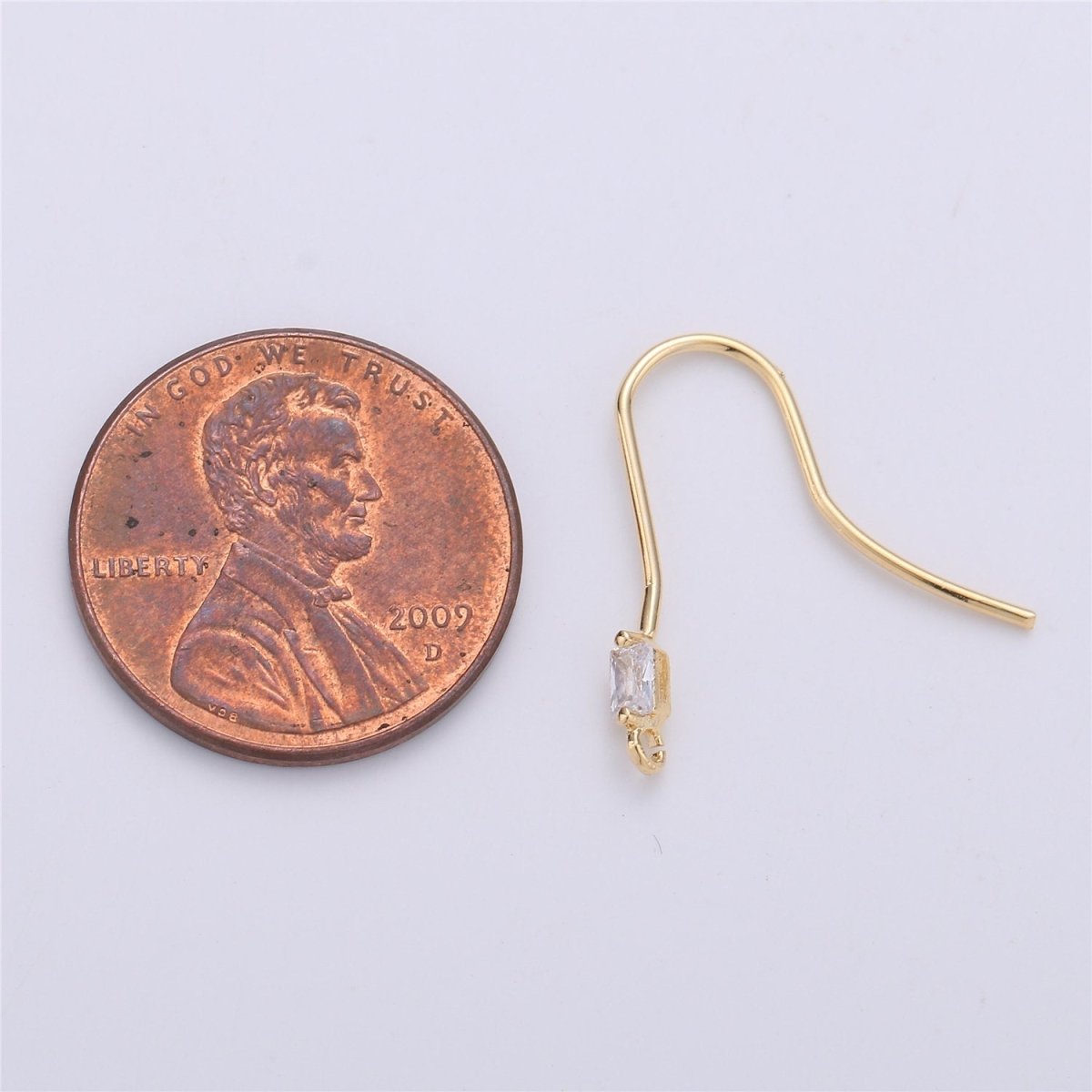 Ear Hooks1 Pair 14k Gold Filled Ear Wires with Open Link for Charm, Handmade Earring Findings, Gold Earwires, DIY Jewelry Supply Component K-191