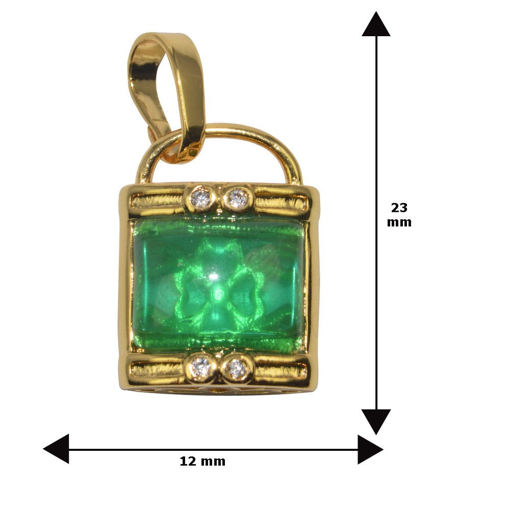 Elegant Jade Emerald Natural Wisdom Healing Dream Stone Gold Filled Gemstone Necklace Jewelry Pendant Lock Lucky Clover Charm