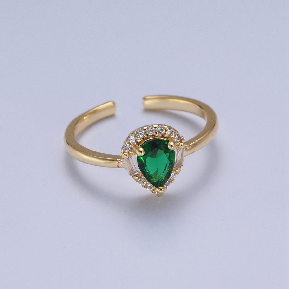 Emerald Green Teardrop CZ Promise Ring  O-787