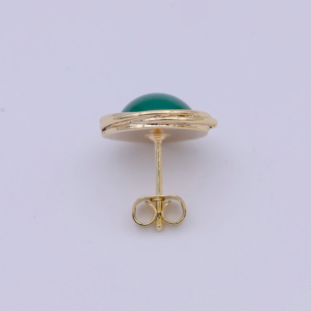 Emerald Studs Earring - Emerald Jewelry - Small Round Emerald Earrings - Green Stone Earring Q-164