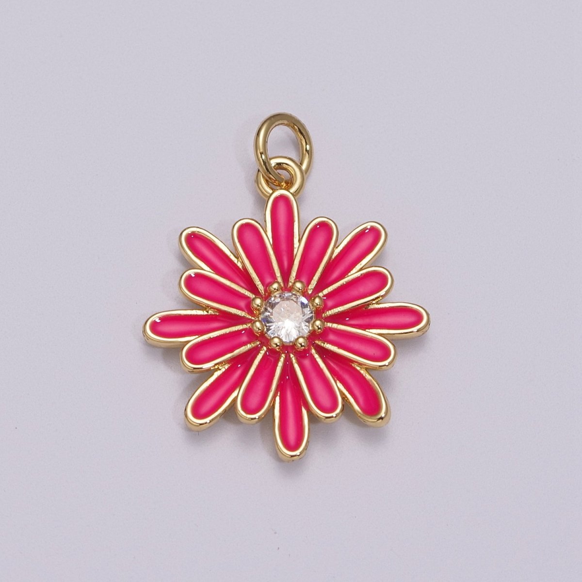 Enamel Daisy Charm Rainbow Various Color Daisy Flower Pendant for Necklace Bracelet Earring M-876 - M-887