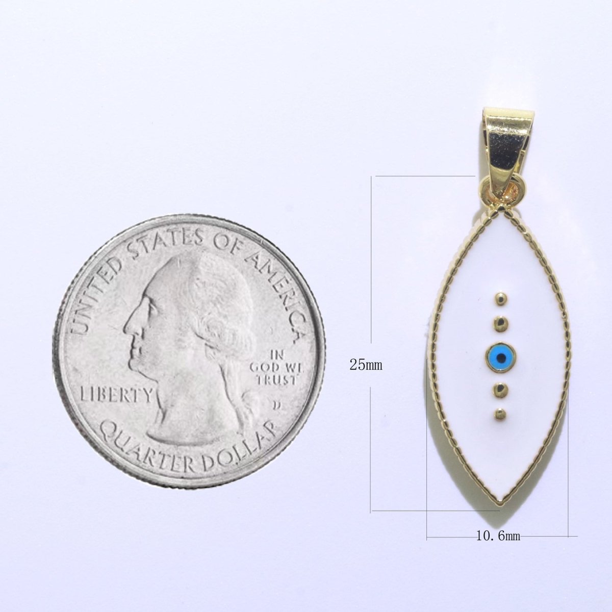 Enamel Evil Eye Charm Red Black White Charm Gold Pendant for Necklace Earring Supply Component in 14k Gold Filled J-857~J-859