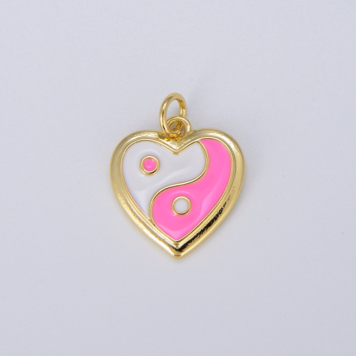 Enamel Heart 14K Gold Filled Heart Charm Yin & Yang Charms for Bracelet Necklace Earring Colorful Y2K E-295 - E-304