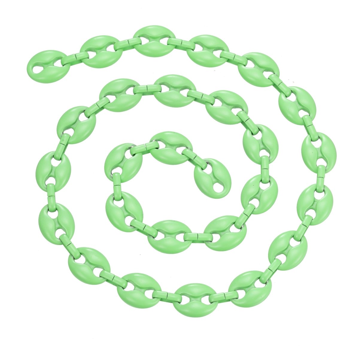 Enamel Mariner Anchor Gold Plated Chain, Colorful Link Neon Enamel Chain per Yard For Jewelry Making | ROLL-507 to ROLL-516 Clearance Pricing
