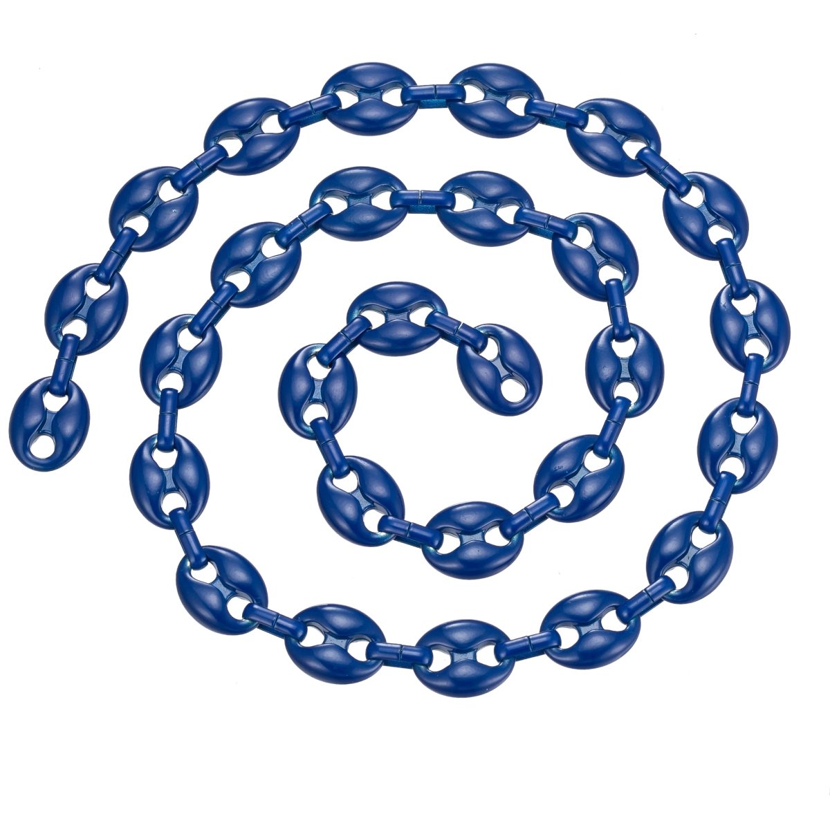 Enamel Mariner Anchor Gold Plated Chain, Colorful Link Neon Enamel Chain per Yard For Jewelry Making | ROLL-507 to ROLL-516 Clearance Pricing