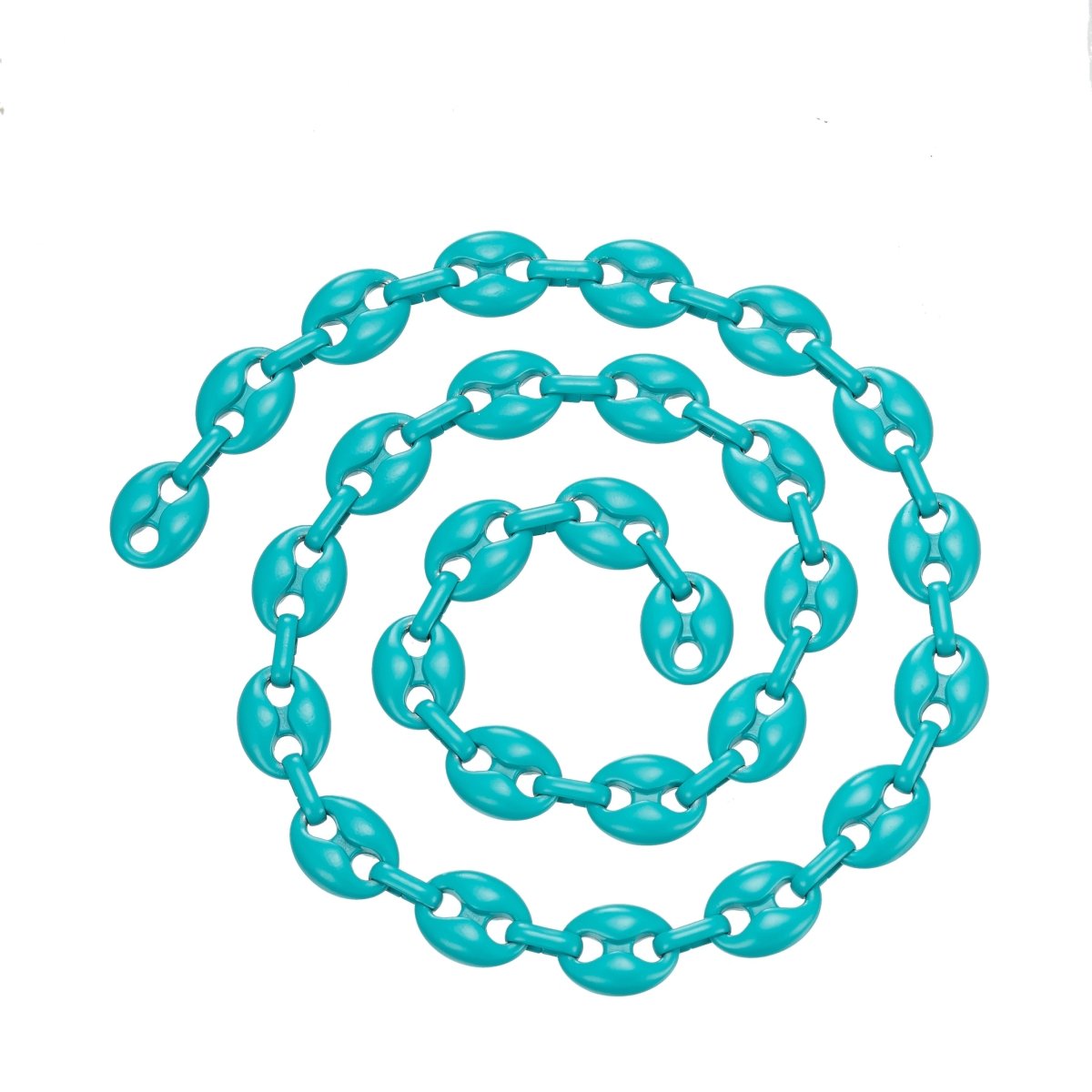 Enamel Mariner Anchor Gold Plated Chain, Colorful Link Neon Enamel Chain per Yard For Jewelry Making | ROLL-507 to ROLL-516 Clearance Pricing