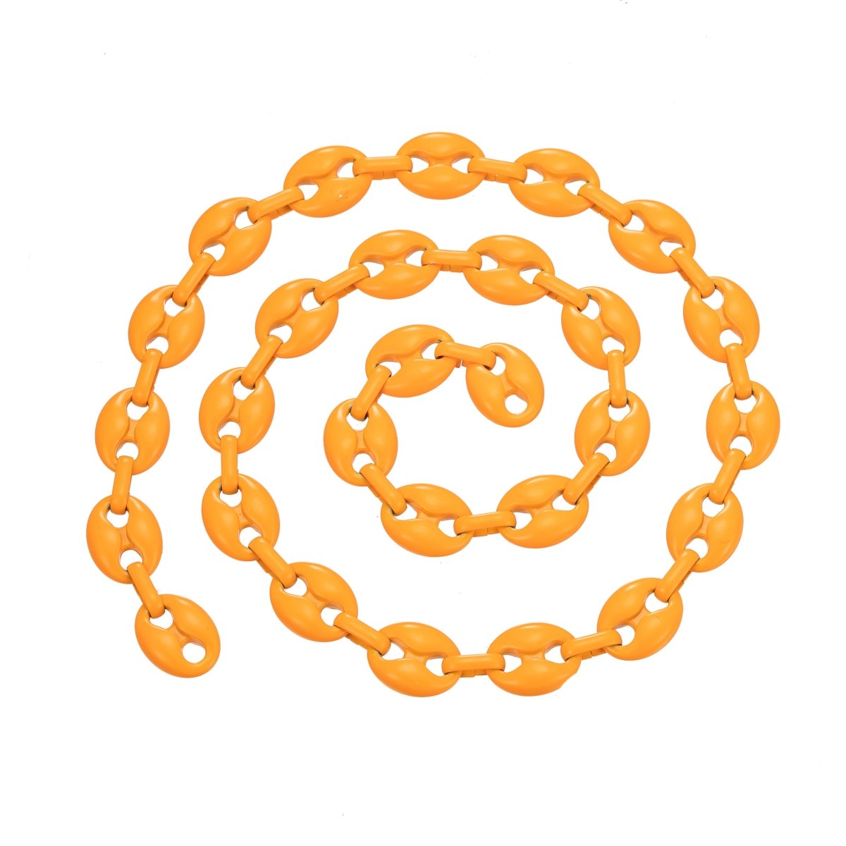 Enamel Mariner Anchor Gold Plated Chain, Colorful Link Neon Enamel Chain per Yard For Jewelry Making | ROLL-507 to ROLL-516 Clearance Pricing