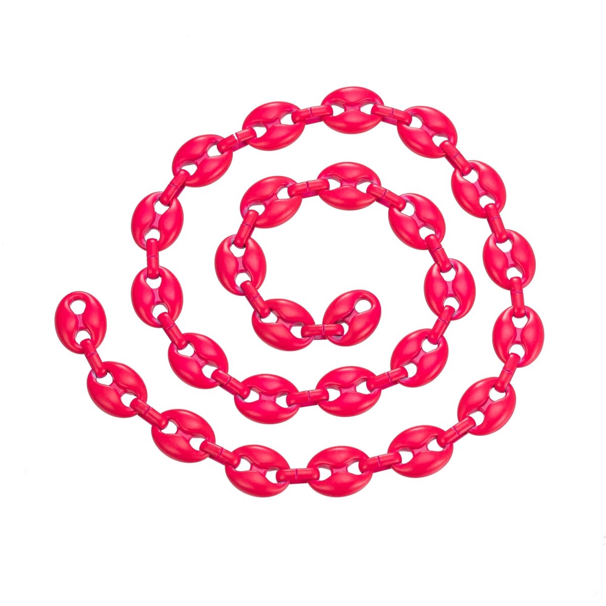 Enamel Mariner Anchor Gold Plated Chain, Colorful Link Neon Enamel Chain per Yard For Jewelry Making | ROLL-507 to ROLL-516 Clearance Pricing