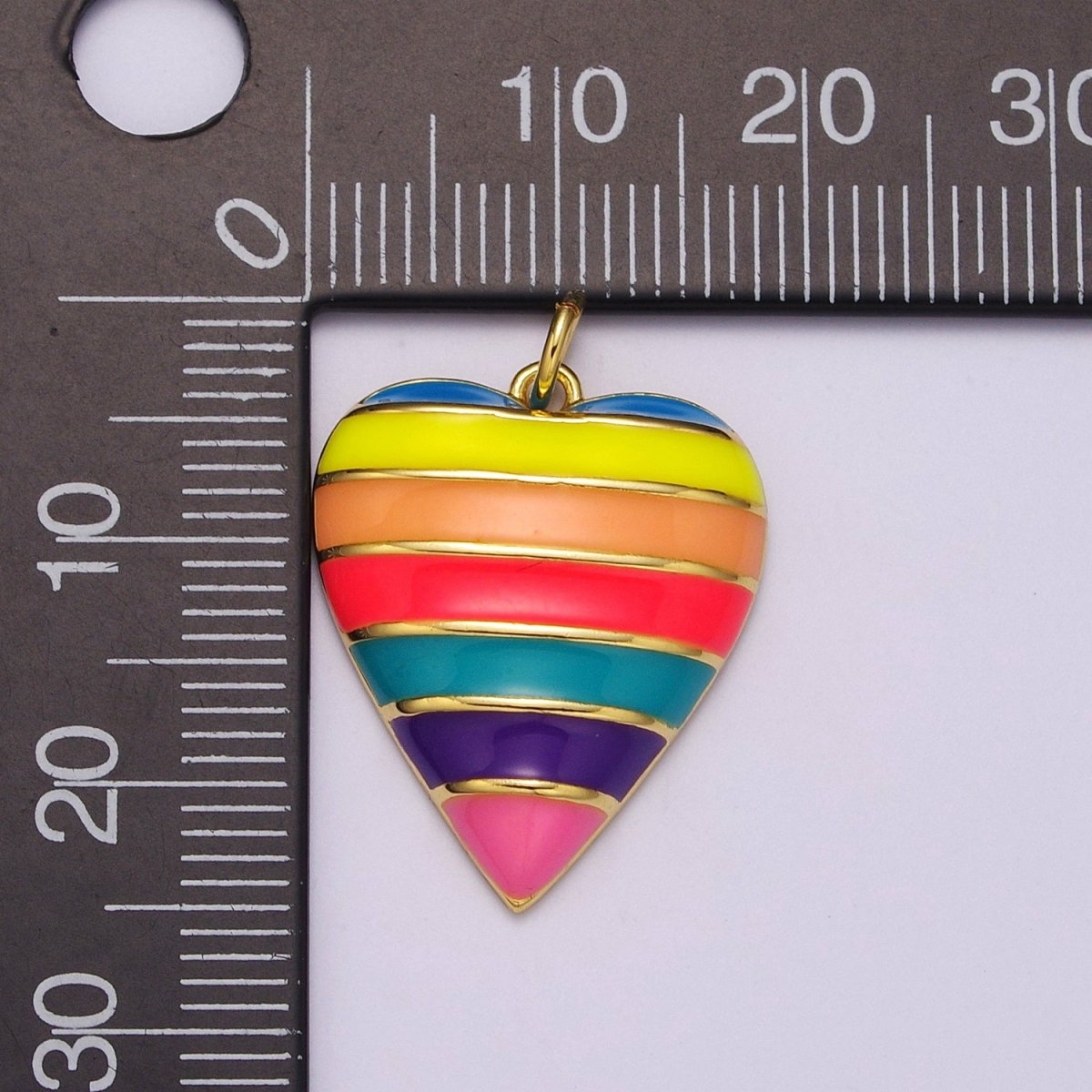 Enamel Rainbow Heart Charm Gold Fill Jewellery Making LGBTQ Pendant Charms Gay Pride Flag Color for Necklace Earring Bracelet Supply M-756