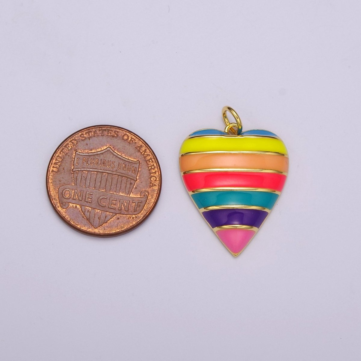 Enamel Rainbow Heart Charm Gold Fill Jewellery Making LGBTQ Pendant Charms Gay Pride Flag Color for Necklace Earring Bracelet Supply M-756
