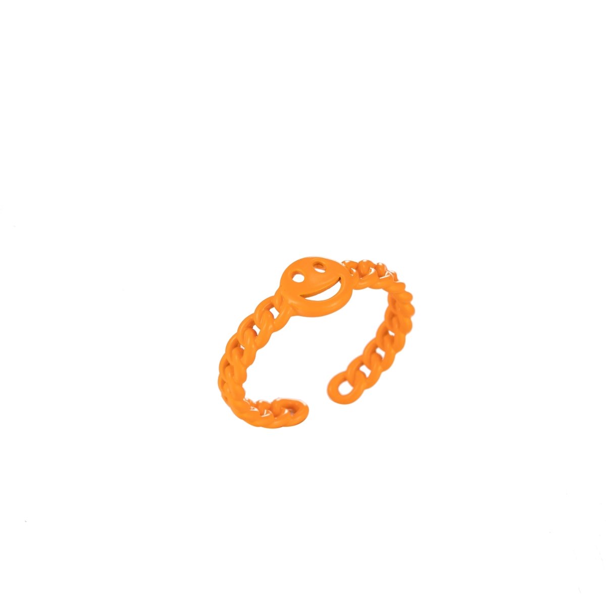 Enamel Smiley Face Open Adjustable Stacking Ring Y2K Neon Colorful Ring Unisex Jewelry