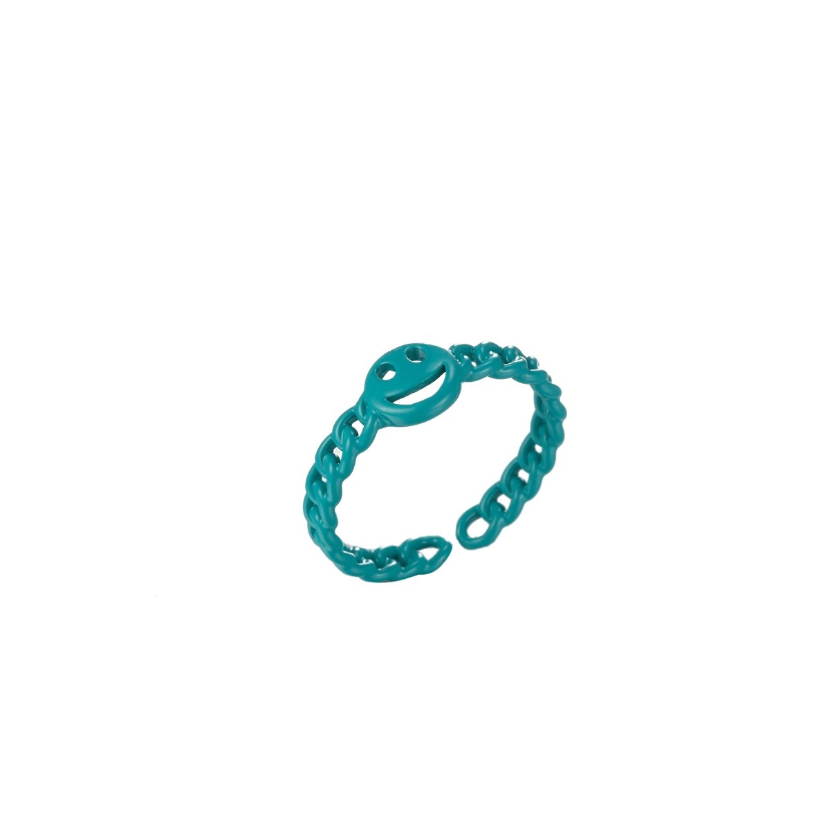 Enamel Smiley Face Open Adjustable Stacking Ring Y2K Neon Colorful Ring Unisex Jewelry