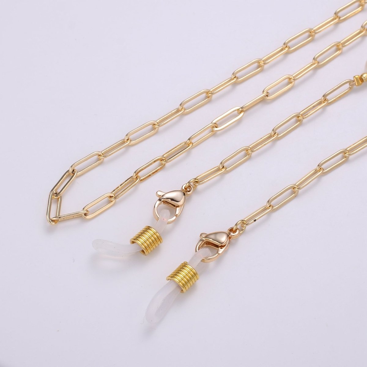 Face Mask Chain Gold Necklace, Face Mask Holder, Chain ONLY, Pearl Face Mask Chain, Paper Clip Face Mask Chain
