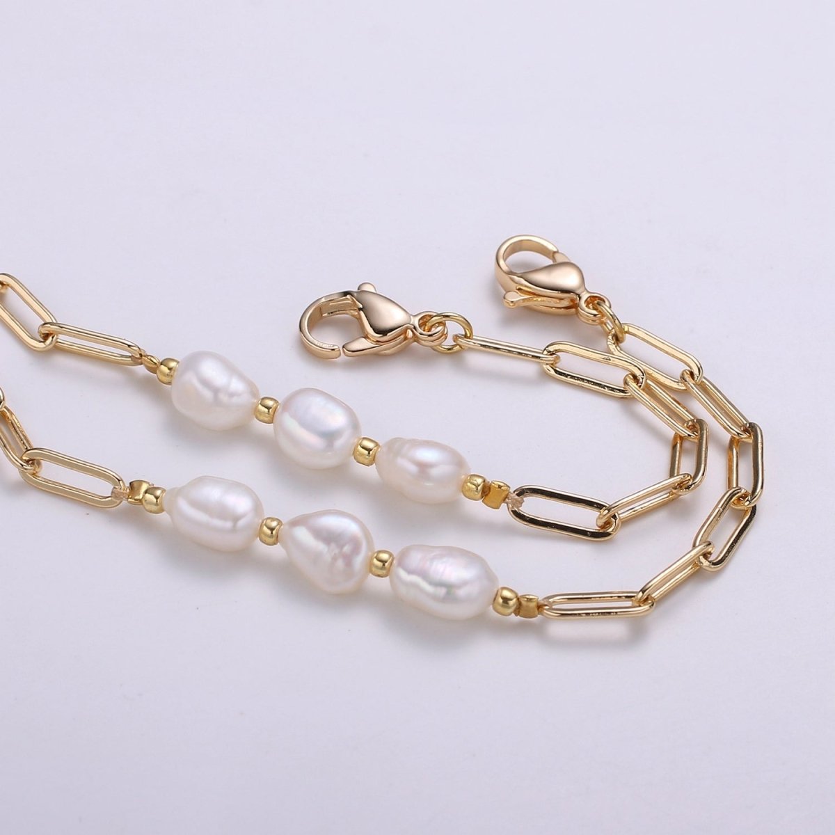 Face Mask Chain Gold Necklace, Face Mask Holder, Chain ONLY, Pearl Face Mask Chain, Paper Clip Face Mask Chain