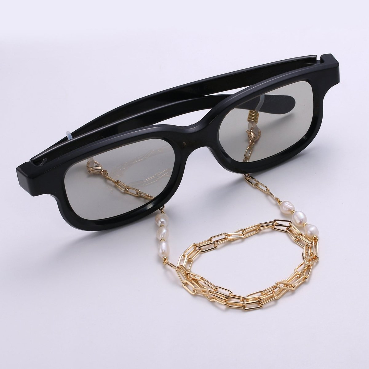 Face Mask Chain Gold Necklace, Face Mask Holder, Chain ONLY, Pearl Face Mask Chain, Paper Clip Face Mask Chain