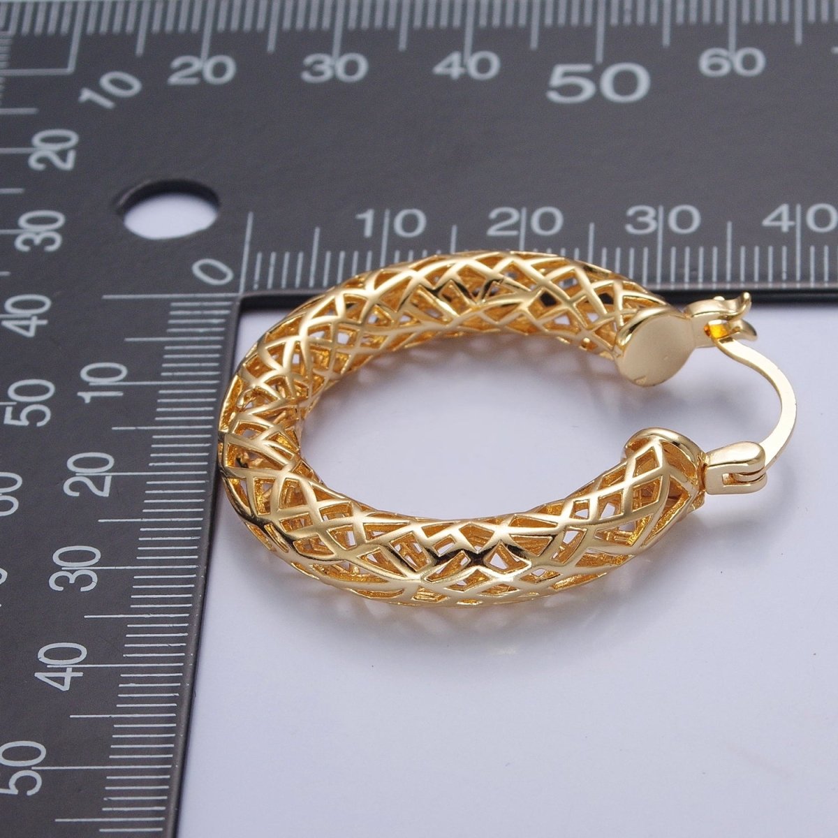 Filigree Hoop Earrings Artisan Filigree Heirloom Gold Plated Stylish Earring V-161