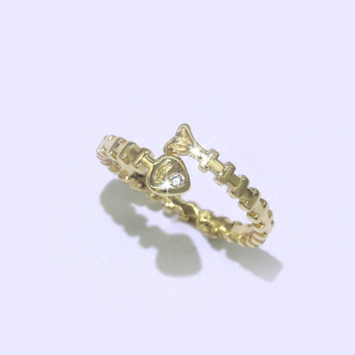 Fish Bone Ring Gold Filled Skeleton Ring Fish Jewelry Dainty Open Adjustable Ring O-436
