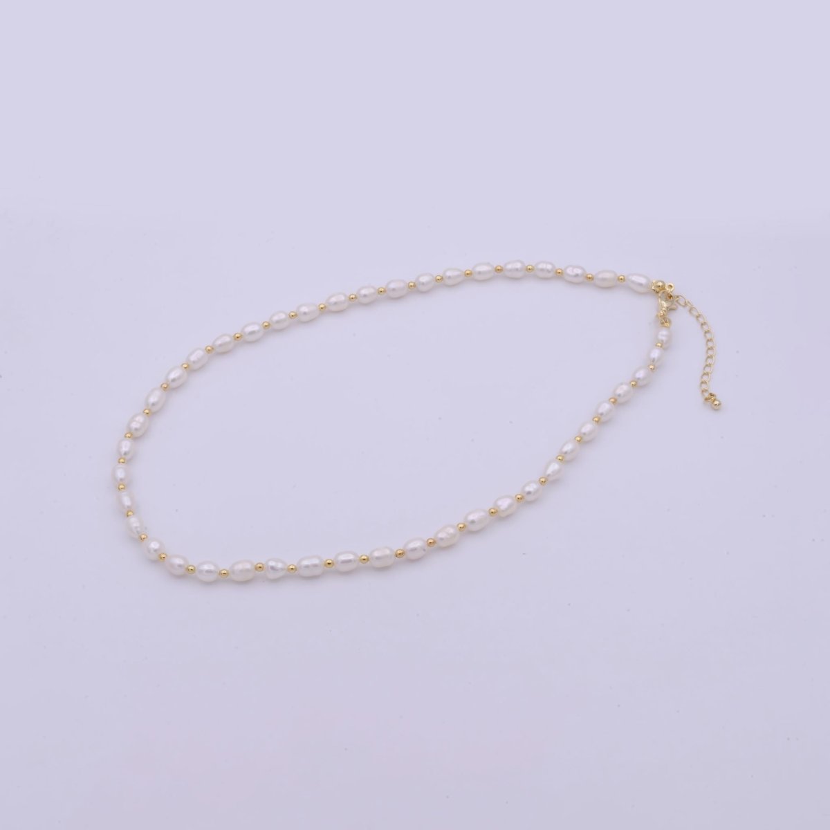 Freshwater Pearl Choker Necklace | Small Dainty Pearl Necklace 16.5 inch + 2 inch extender | WA-509