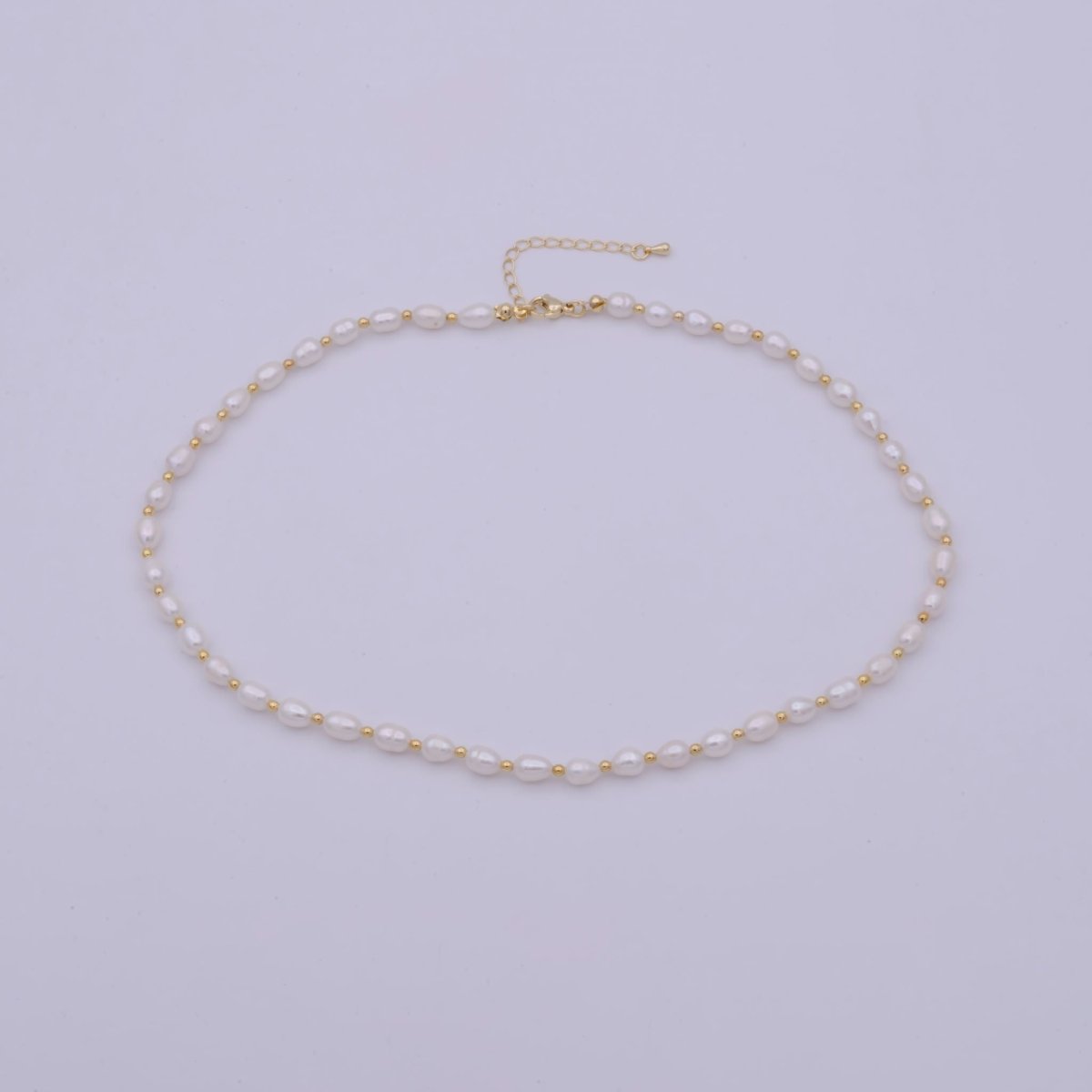 Freshwater Pearl Choker Necklace | Small Dainty Pearl Necklace 16.5 inch + 2 inch extender | WA-509
