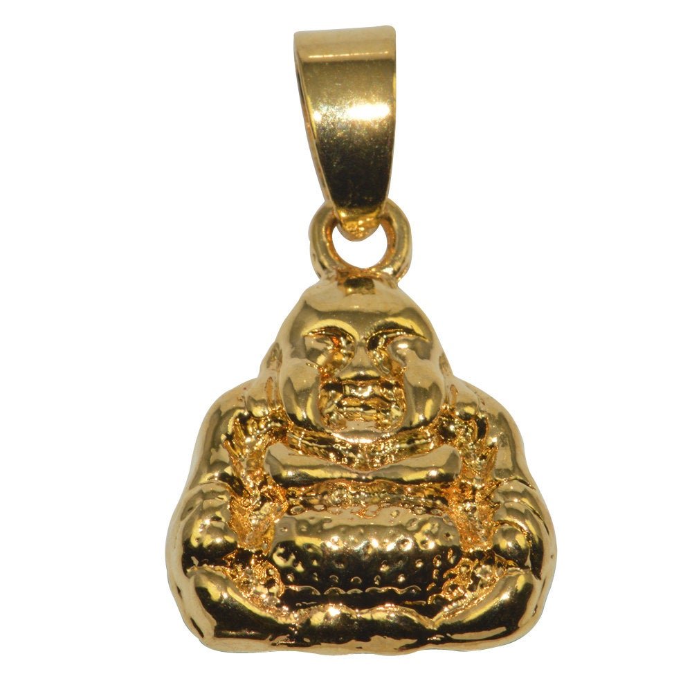 Genuine Gold Filled Plated Gemstone Elegant Necklace Jewelry Pendant Sitting Lotus position Buddha Design Buddhism religion D-027