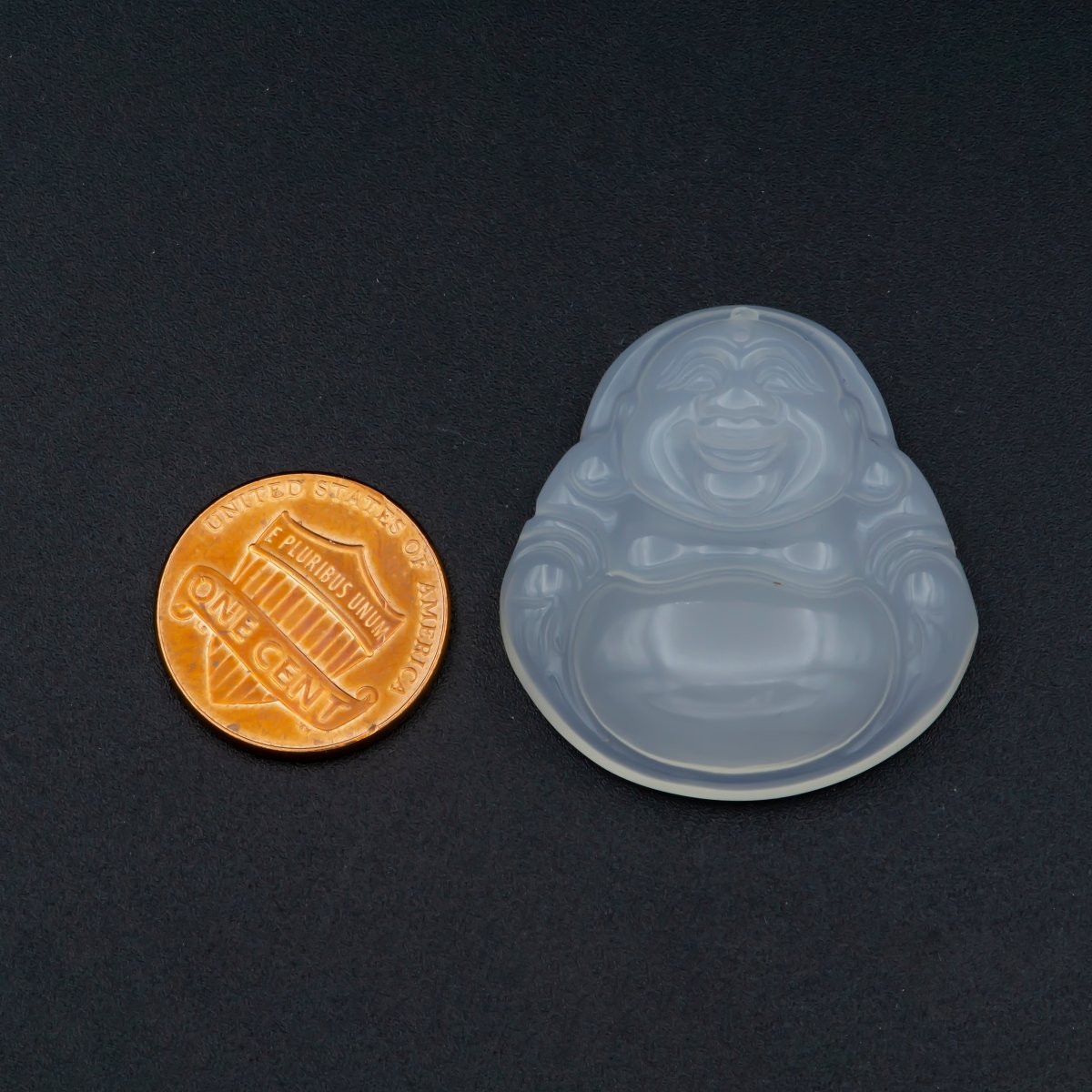 Genuine Happy Buddha Bead White Jade beads AH-356