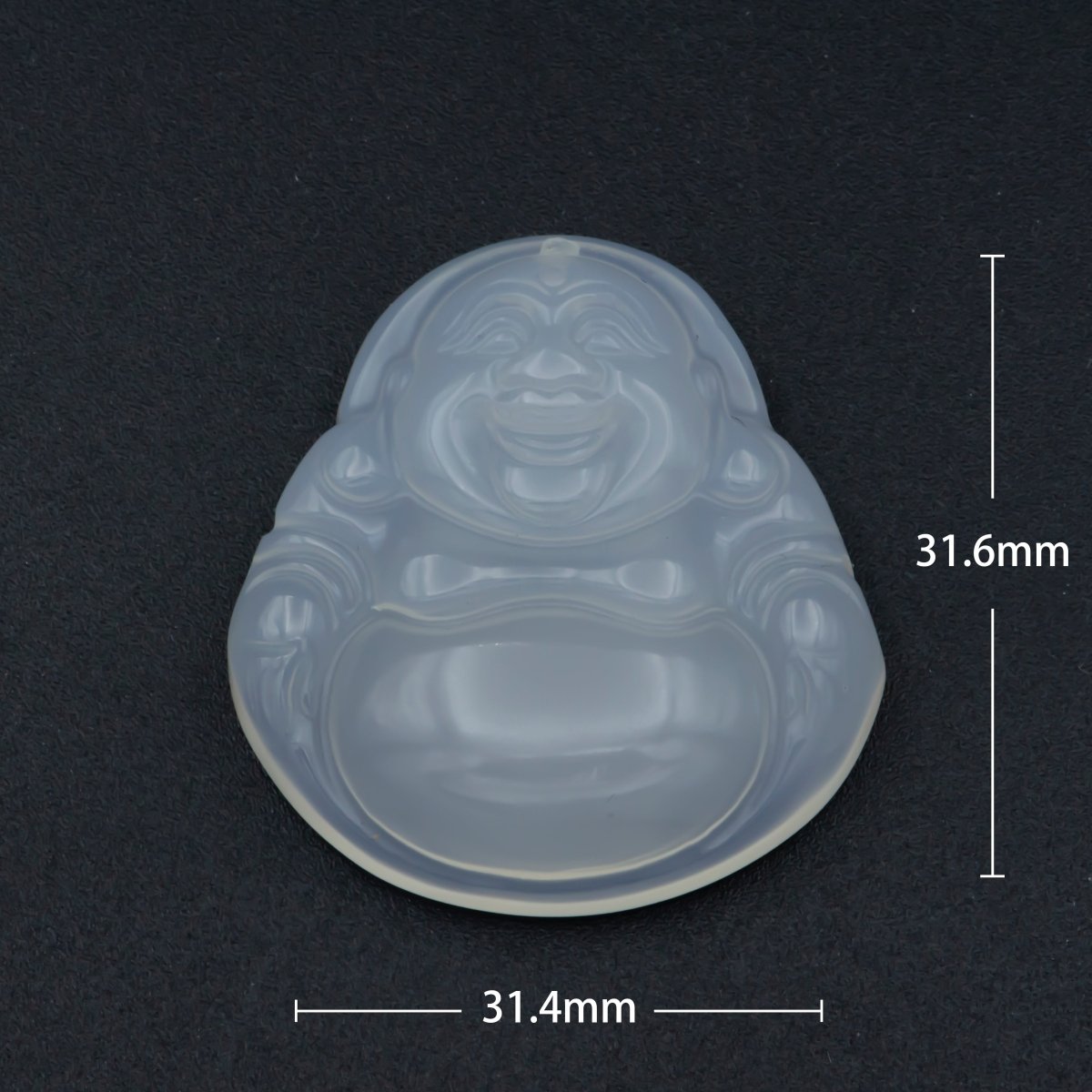 Genuine Happy Buddha Bead White Jade beads AH-356