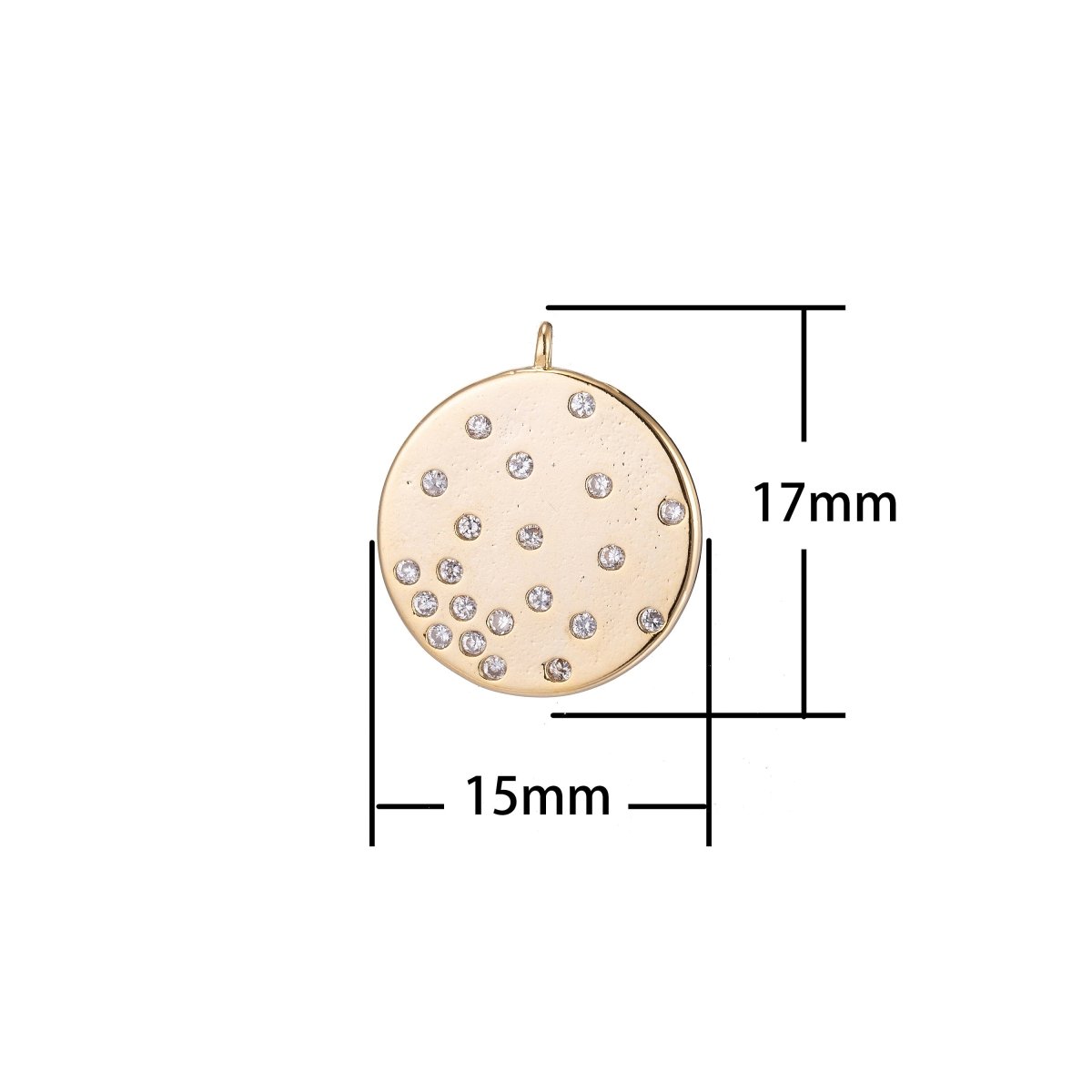 Geometric Circle Round Charm, Micro Pave CZ Charm, Dainty Pendant Floating Crystal Modern Chic Necklace Charm for Jewelry Making E-409