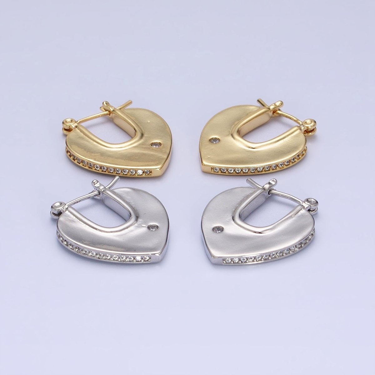 Geometric Hoops Heart Triangle Hoop Earrings Statement Jewelry 14k Gold Filled Earrings AB727 AB728
