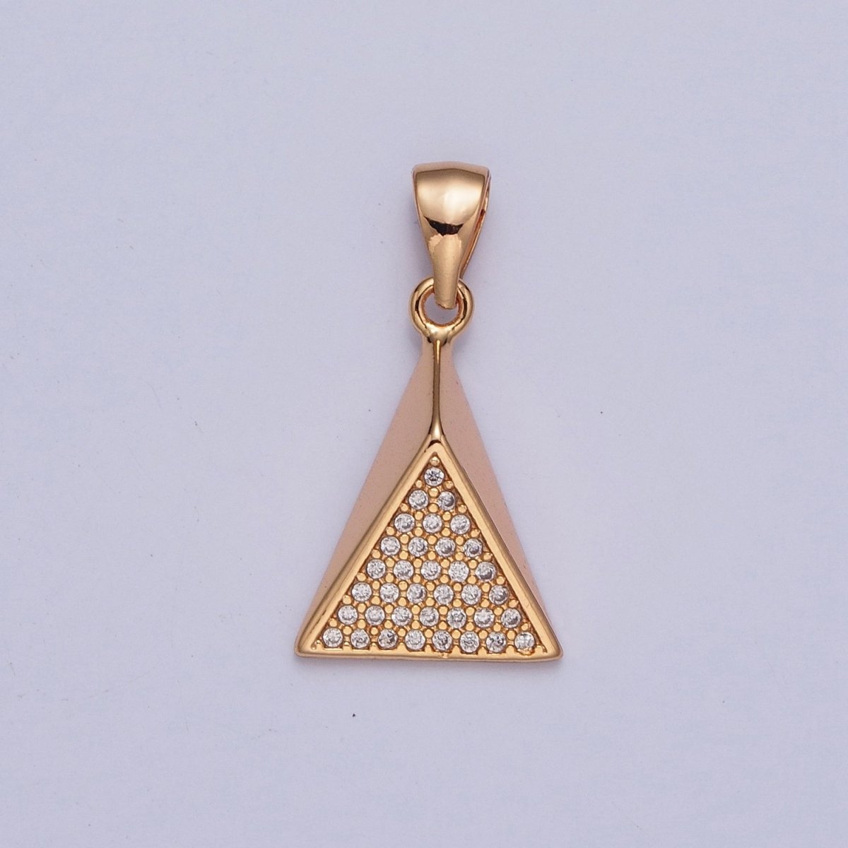 Geometric Micro Pave CZ Triangle Pendant Fort Jewelry Making X-363