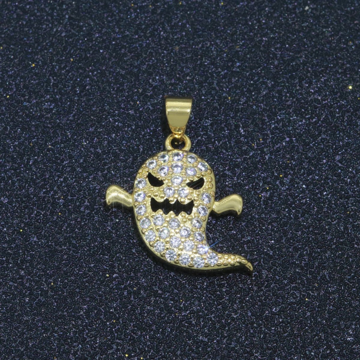 Ghost Charm for Scary Jewelry Designs Halloween Keepsakes Gold Filled for Minimalist Jewelry Earring Bracelet Necklace Supply N-1327