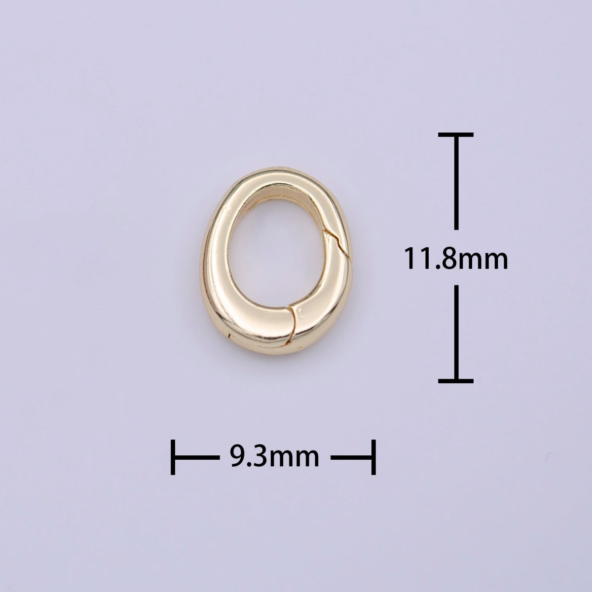 Gold 12mm Oval Spring Gate Push Ring Jewelry Supply | K-238