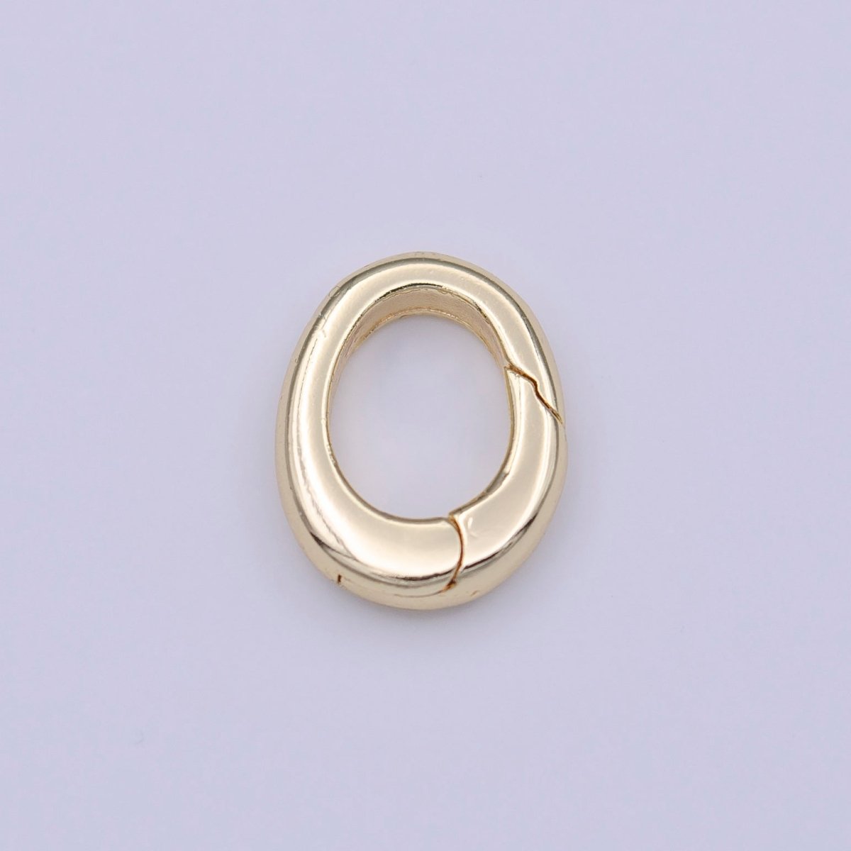 Gold 12mm Oval Spring Gate Push Ring Jewelry Supply | K-238