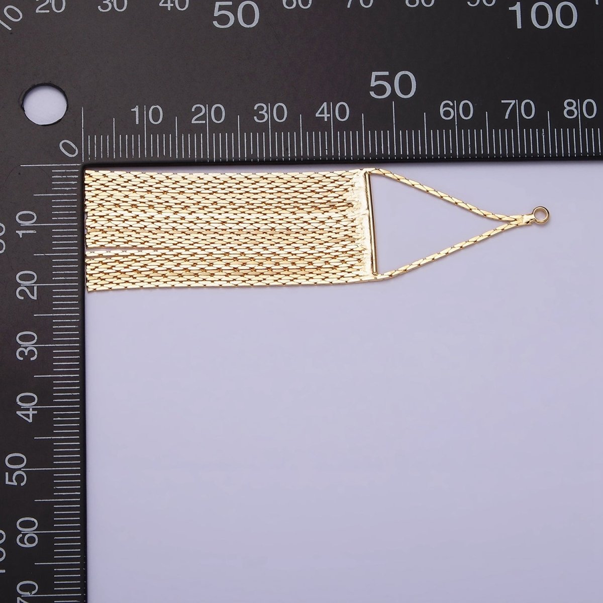 Gold 75mm Multiple Box Chain Rectangular Tassel Charm Jewelry Making Supply Fringe Jewelry | Z932