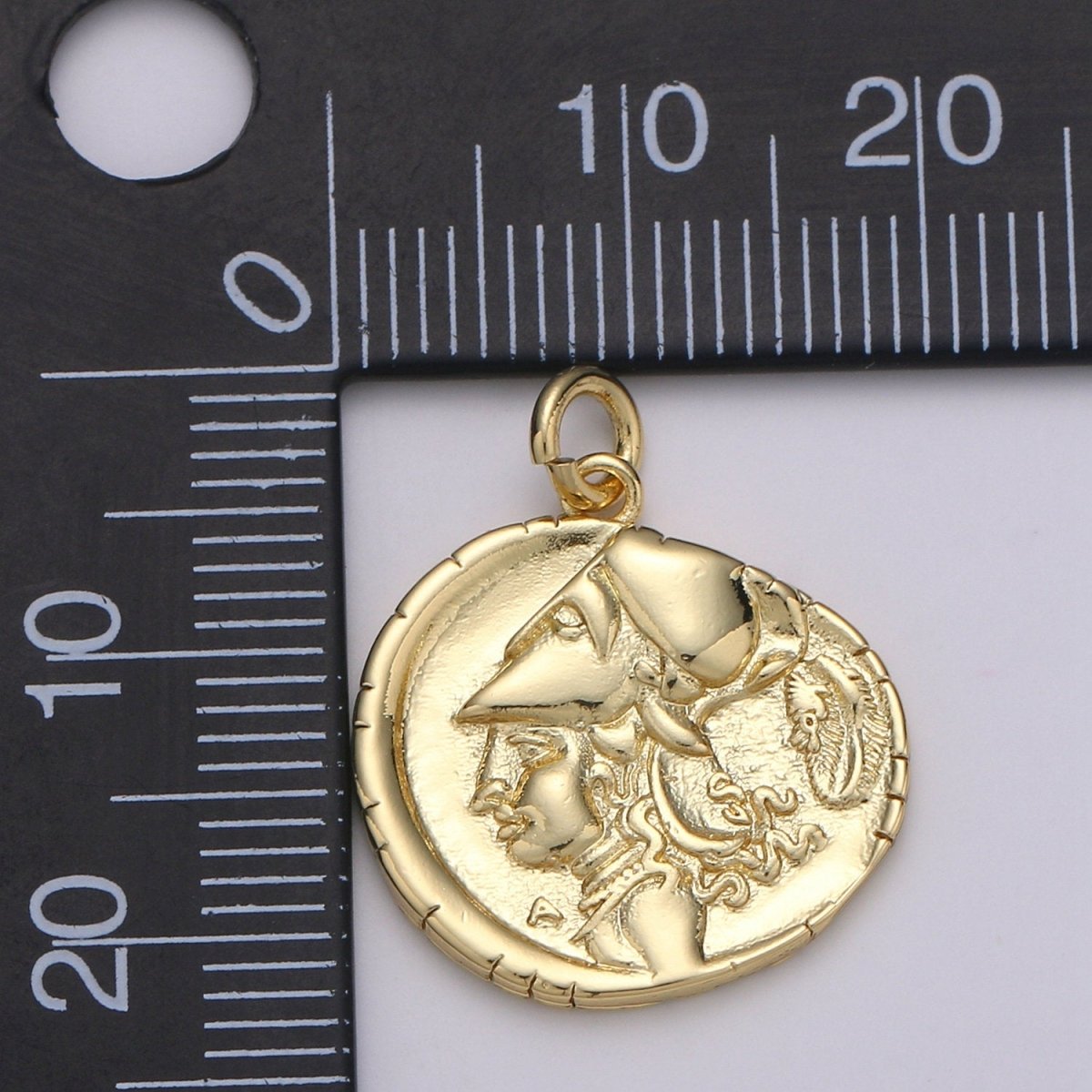 Gold Ancient Roman Rustic Coin Charm Necklace, delicate Layering necklace, Roman Coin Ancient Greek Jewelry good luck amulet gift D-150