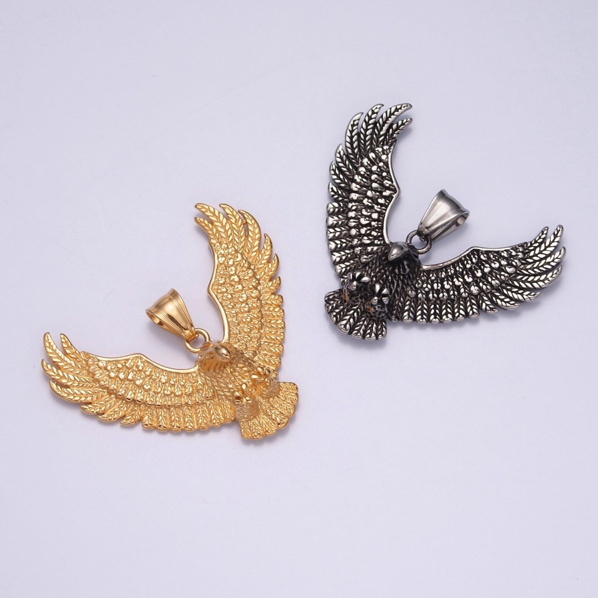 Gold / Antique Silver Eagle Necklace Pendant For Men American Eagle Pendant Men Women Big Bold Eagle Jewelry  X-634