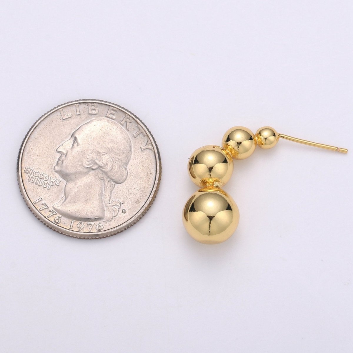 Gold Ball earrings, Geometric stud earrings, Bold earrings, Statement earrings, Dangle studs, gold earrings, minimalist earring Q-202