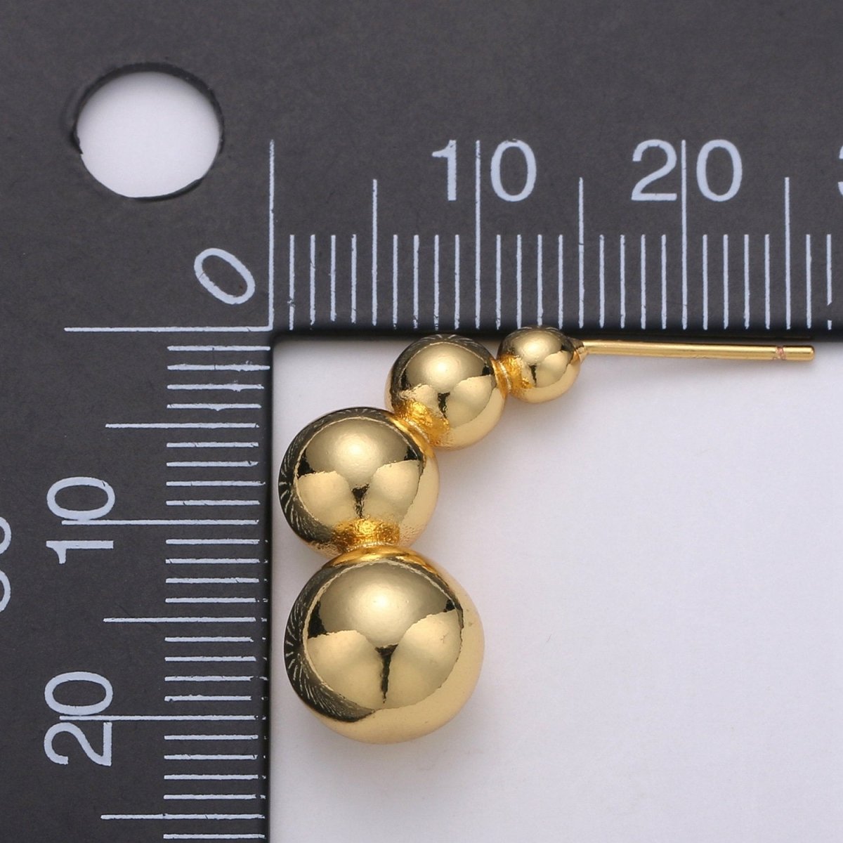 Gold Ball earrings, Geometric stud earrings, Bold earrings, Statement earrings, Dangle studs, gold earrings, minimalist earring Q-202