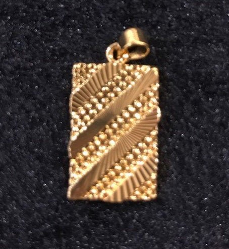 Gold Bar, Golden Frame, Stripped, Textured, Dangle, Women, DIY, Craft Gift Necklace Pendant Charm Bead Bails Findings for Jewelry Making H-206