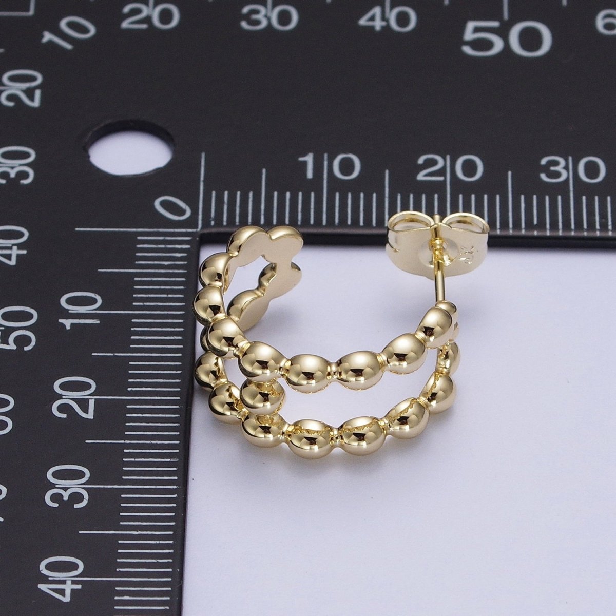 Gold Bead Hoop Earring Ball Earring Stud for Statement Jewelry P-250
