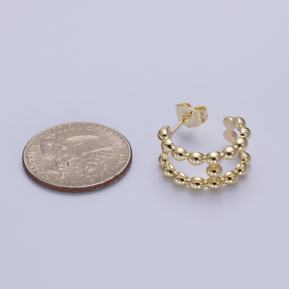 Gold Bead Hoop Earring Ball Earring Stud for Statement Jewelry P-250