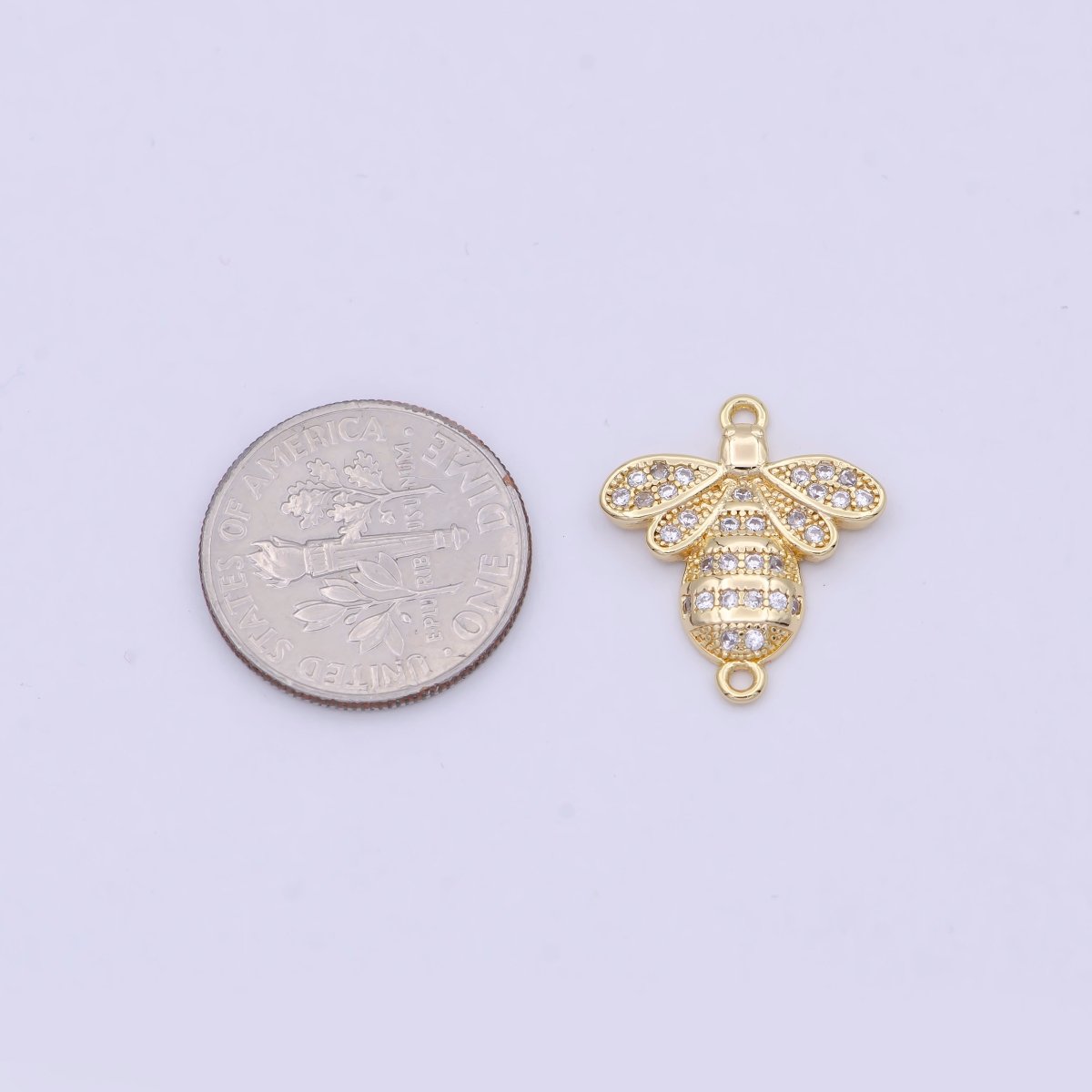 OS Gold Bee Charm, Insect Charms, Cute Charms, Bee Findings DIY Jewelry Projects Necklace Bracelet Earring Jewelry Supplies F-175