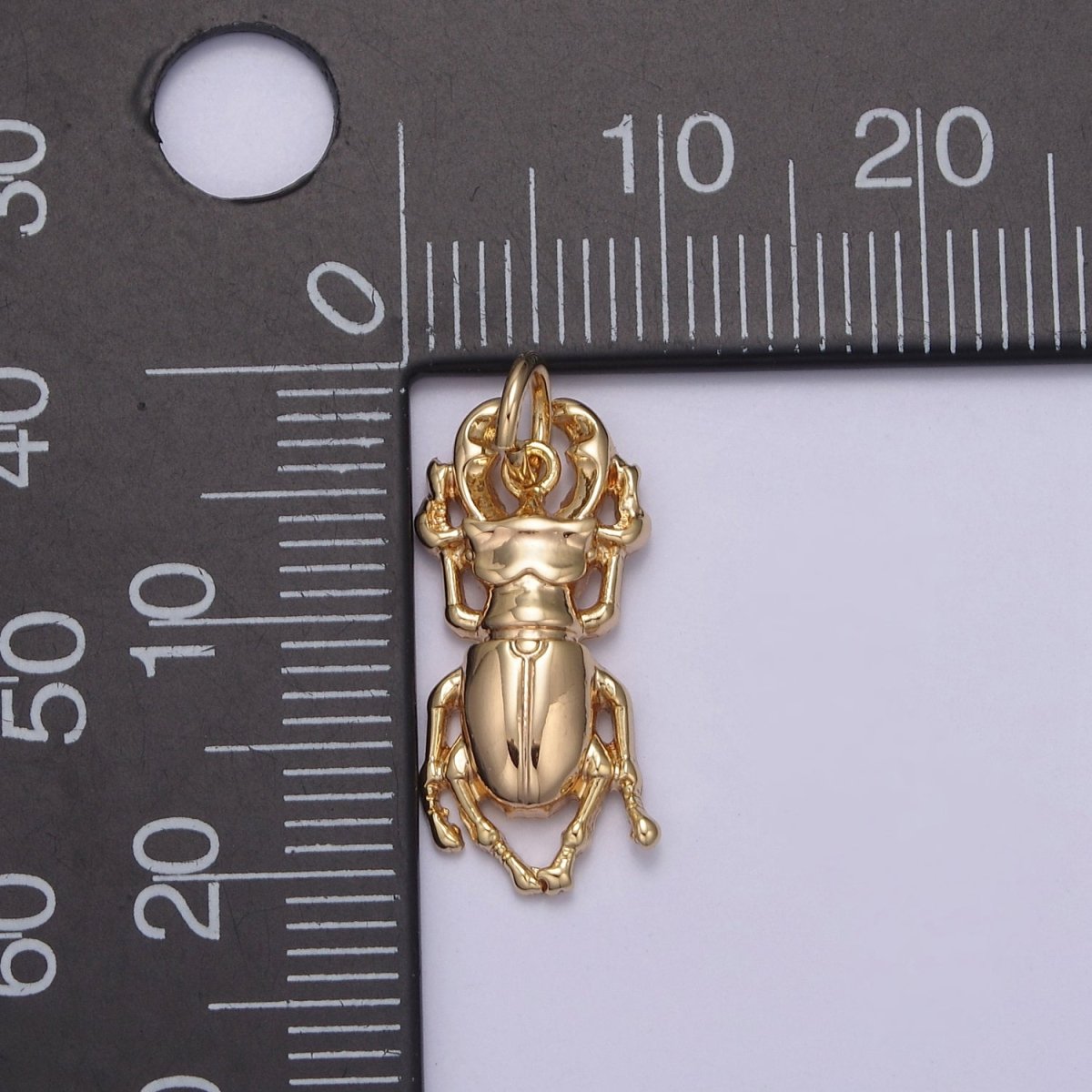 Gold Beetle Charms Animal Insect Pendant N-834