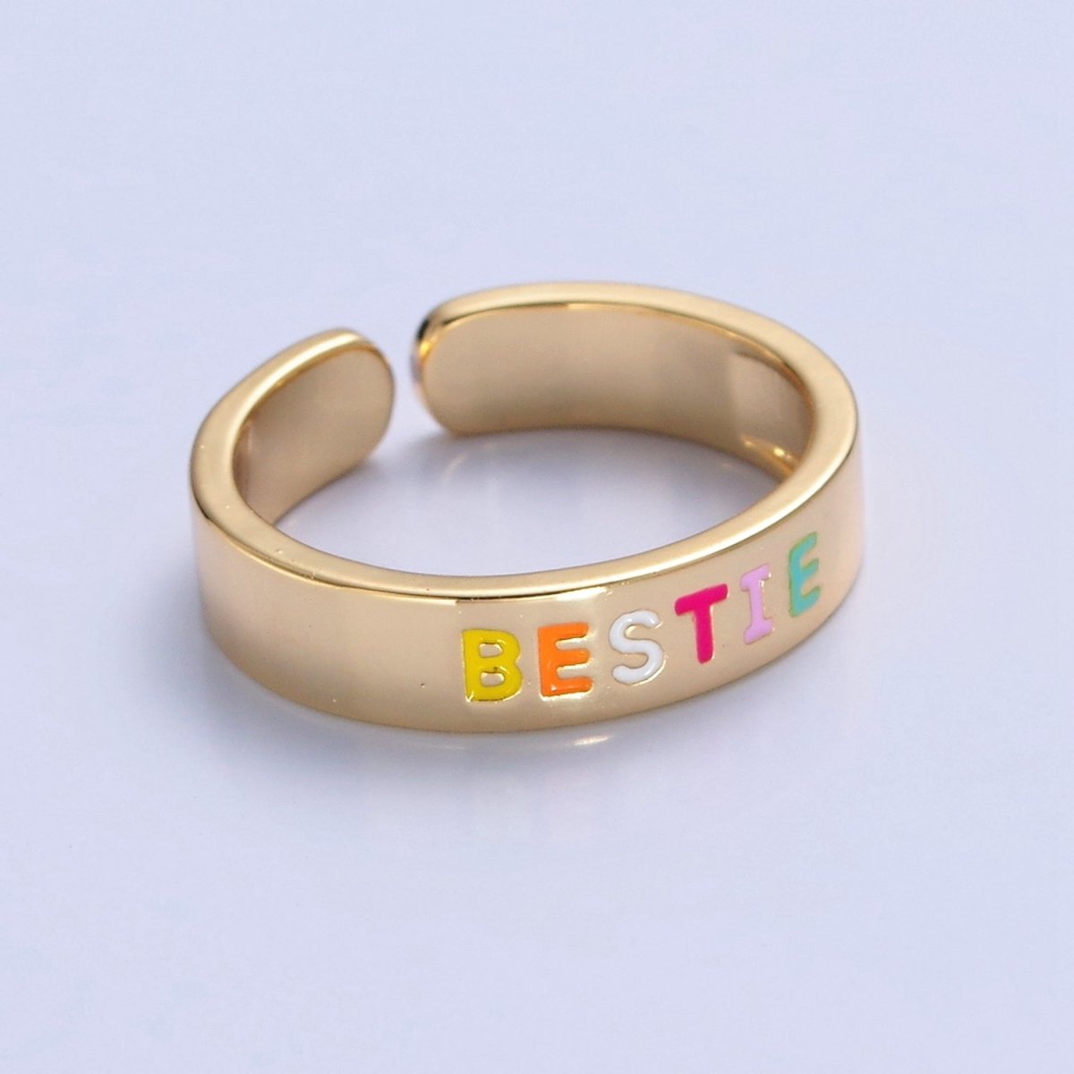 Gold Bestie Ring Open Adjustable Jewelry for Best Friend Gift O-2205